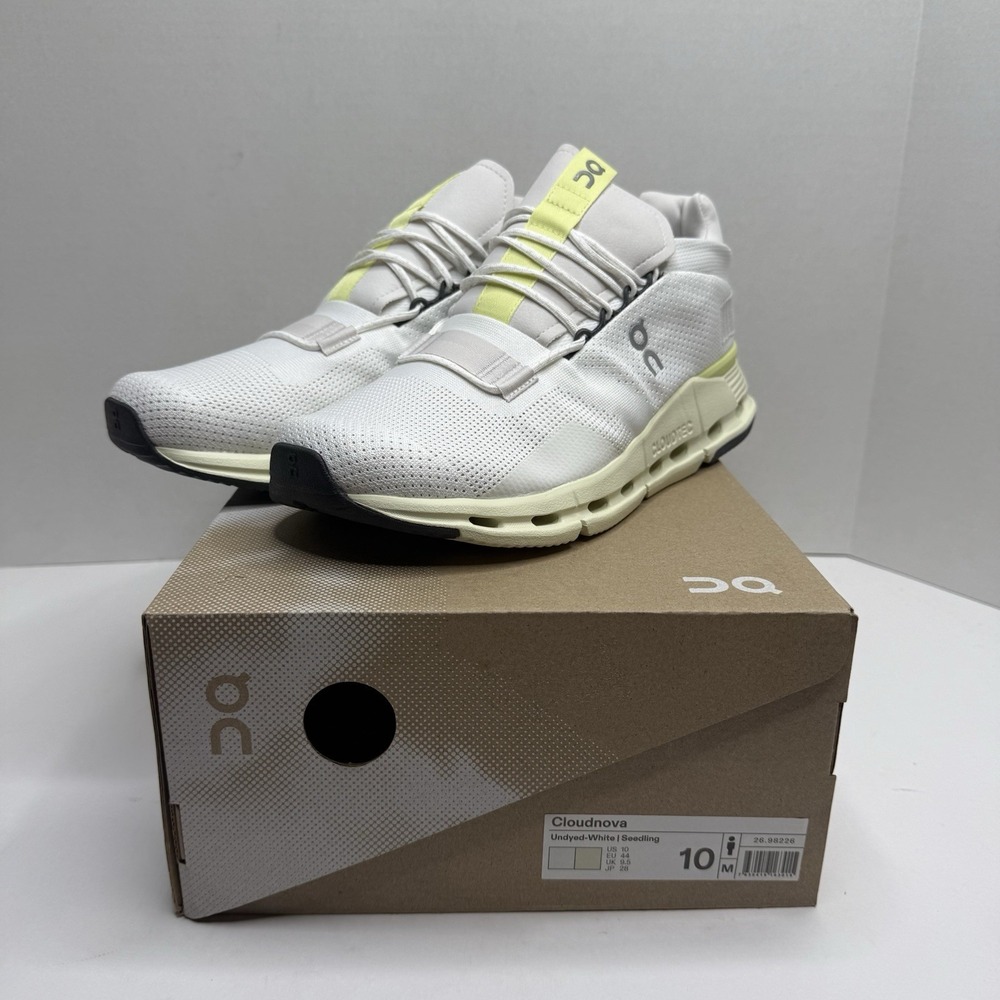 On Cloudnova Undyed White Seedling Men’s Size 10 Shoes 26.98226 New w/ Box
